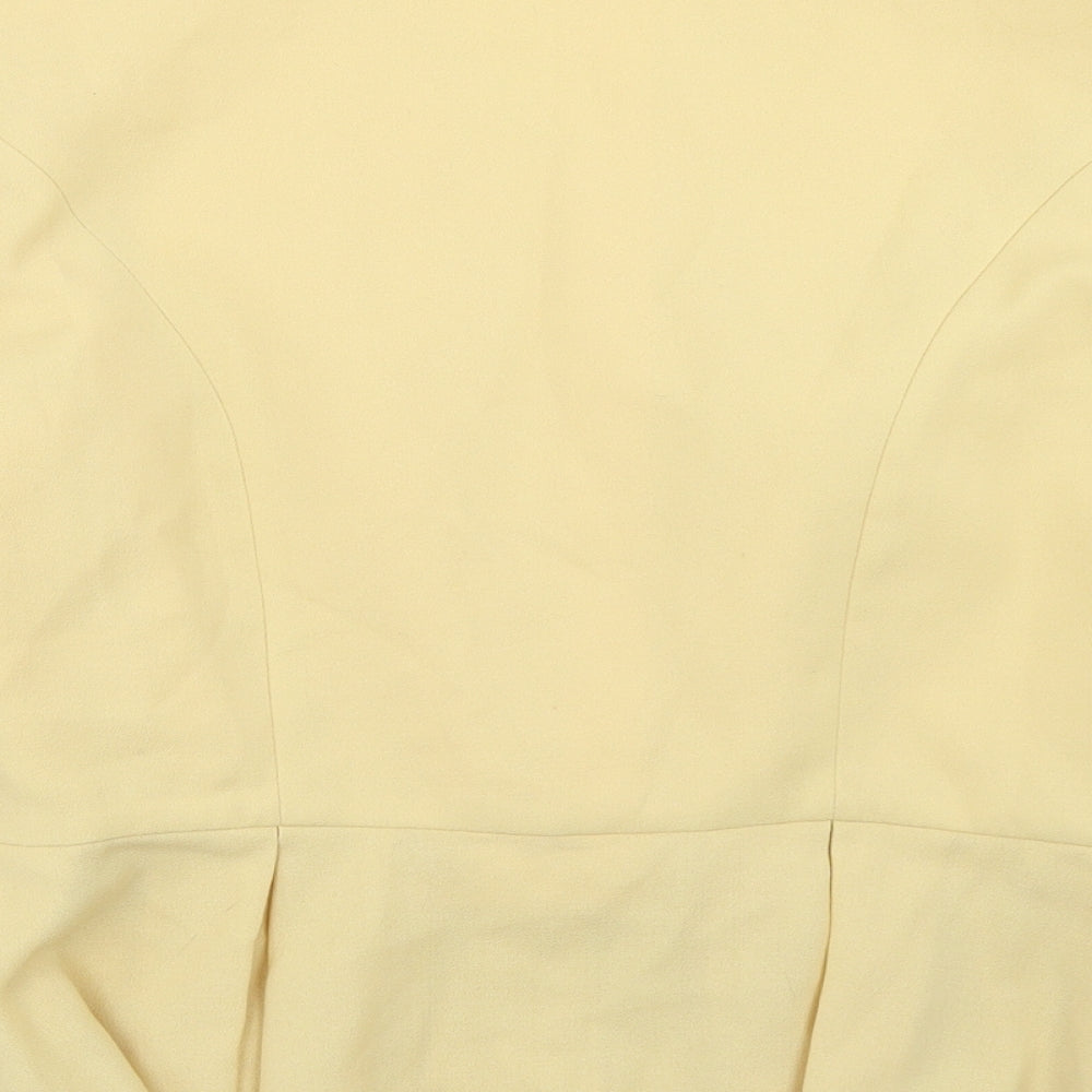 Di Tardo Womens Yellow Polyester Jacket Blazer Size 14
