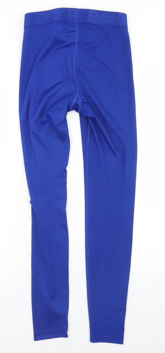 Reebok Womens Blue Polyester Compression Leggings Size XS L26 in Regular