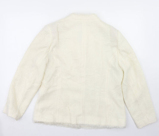 Classics Womens White Acrylic Jacket Blazer Size 16