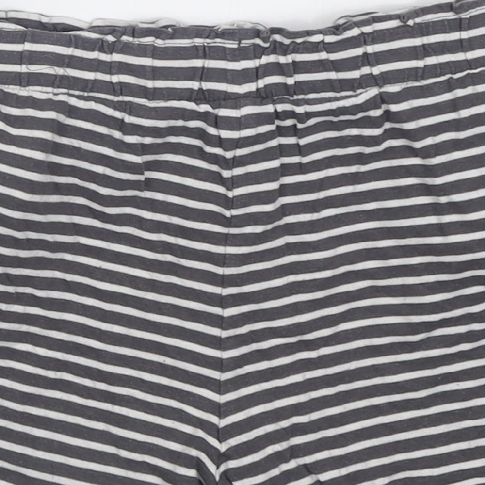 TU Girls Grey Striped Cotton Bermuda Shorts Size 11 Years Regular Tie