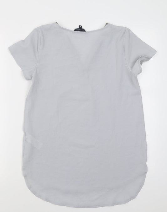 New Look Womens Blue Polyester Basic Blouse Size 8 V-Neck