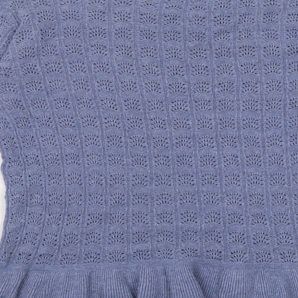 NEXT Womens Black Crew Neck Cotton Tunic Jumper Size 10
