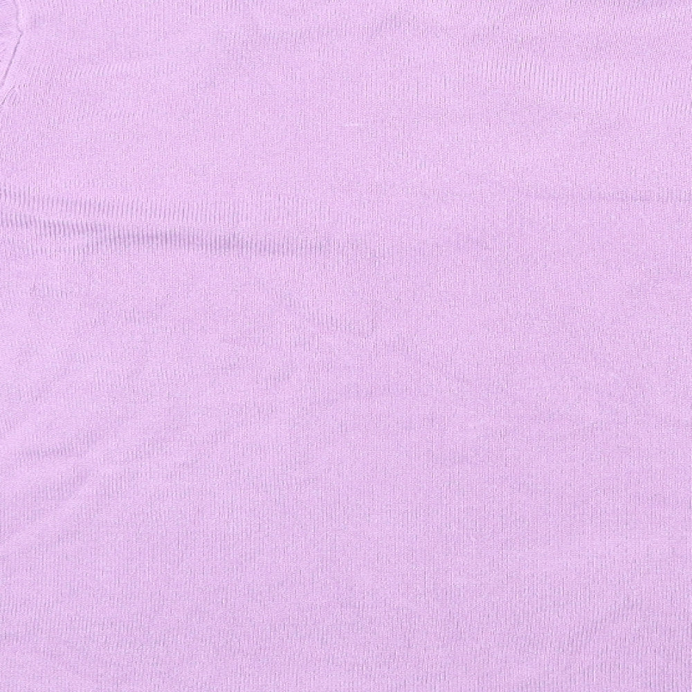 bm Collection Womens Purple Round Neck Acrylic Pullover Jumper Size L