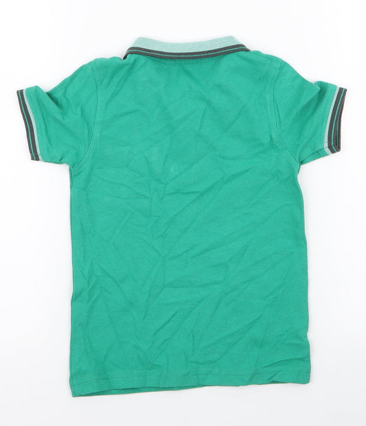 George Boys Green 100% Cotton Jersey Polo Size 2-3 Years Collared Button - crocodile