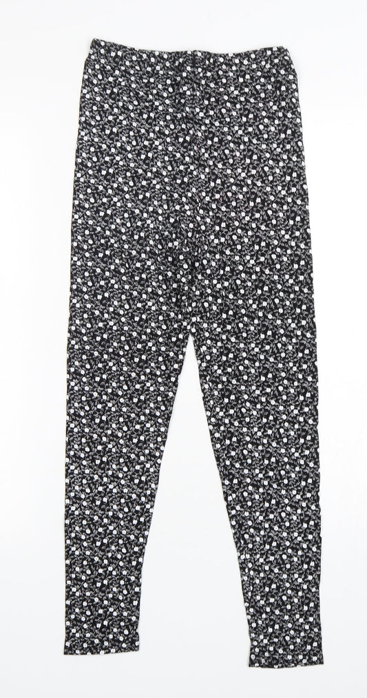 Preworn Girls Multicoloured Floral Viscose Capri Trousers Size 13 Years Regular