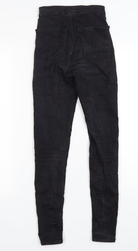 Toshop Womens Black Cotton Skinny Jeans Size 24 in L28 in Regular