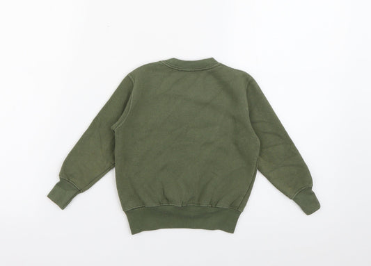 Preworn Girls Green Cotton Pullover Sweatshirt Size 2 Years - Matilda Khaki
