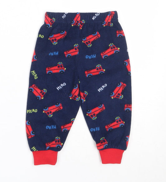Primark Boys Blue Solid Polyester Capri Pyjama Pants Size 6-9 Months
