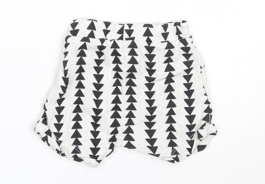 George Girls Grey Cotton Cropped Trousers Size 3-6 Months - shorts
