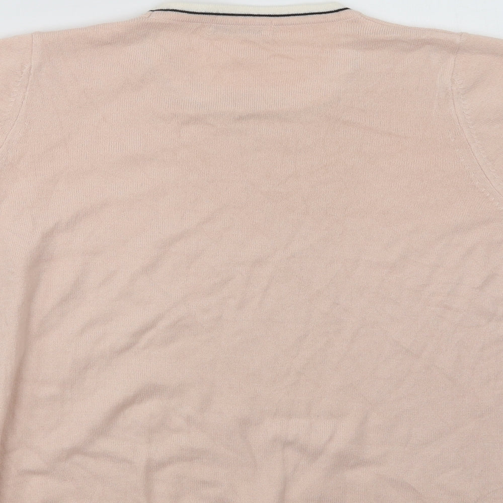 Marks and Spencer Womens Pink Crew Neck Acrylic Pullover Jumper Size 14