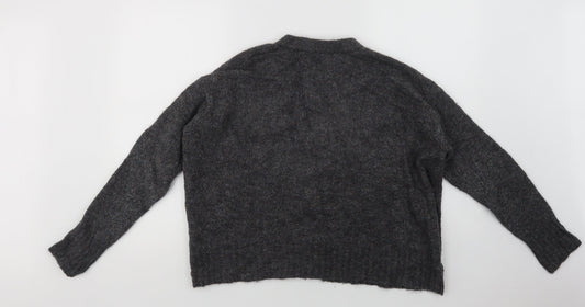 Benett Womens Grey V-Neck Cardigan Jumper Size S