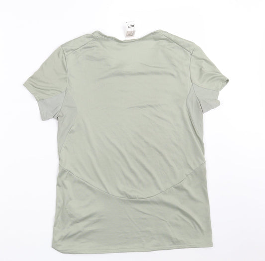 Quechua Womens Green Nylon Basic Casual Size S Round Neck