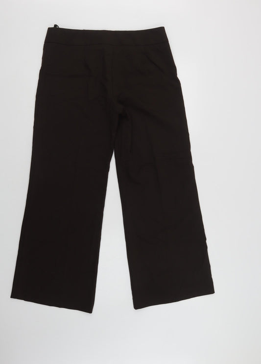 Marks and Spencer Womens Brown Polyester Dress Pants Trousers Size 12 L28 in Regular Hook & Loop