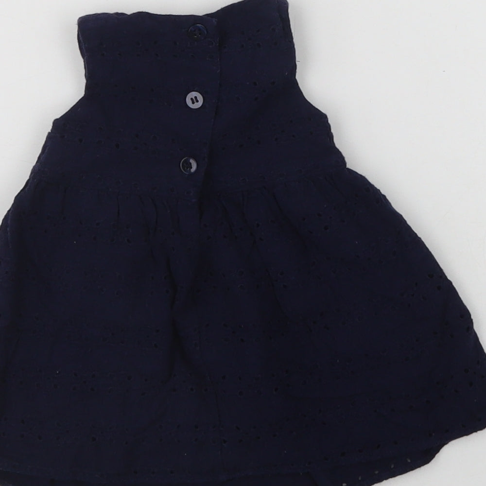 NEXT Baby Blue Cotton A-Line Size 0-3 Months Collared Button