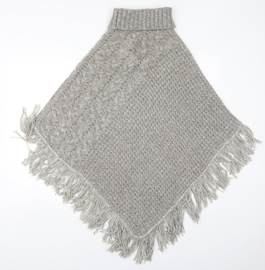 Love Knitwear Womens Grey Jacket Poncho Size S