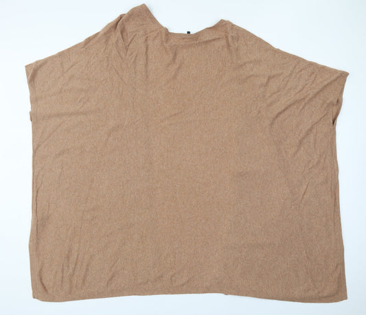 NEXT Womens Brown V-Neck Viscose Full Zip Jumper Size S