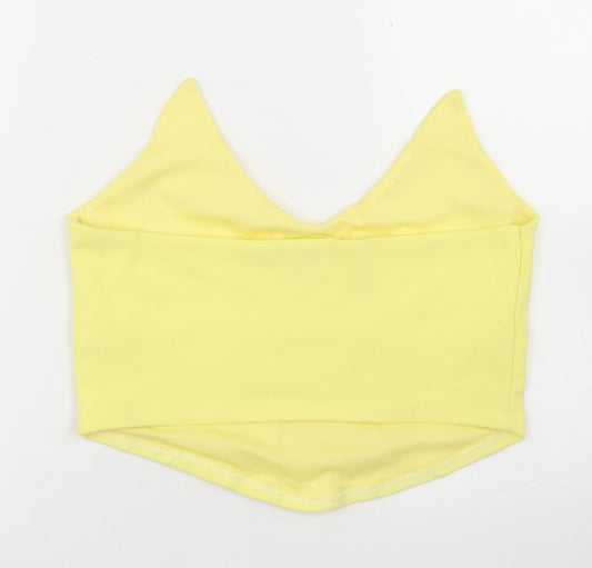 Missguided Womens Yellow Polyester Cropped Tank Size 14 Sweetheart - Bandeau