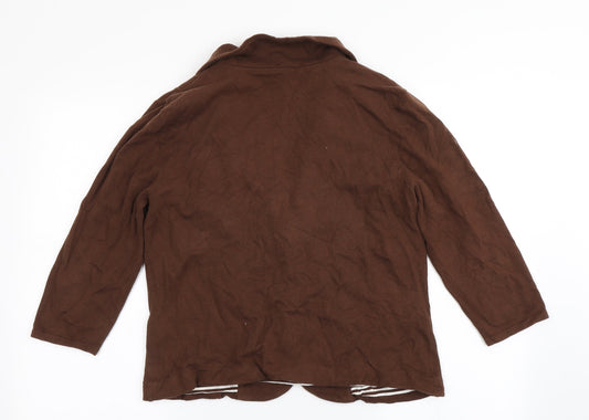 Monsoon Womens Brown Cotton Jacket Blazer Size 16