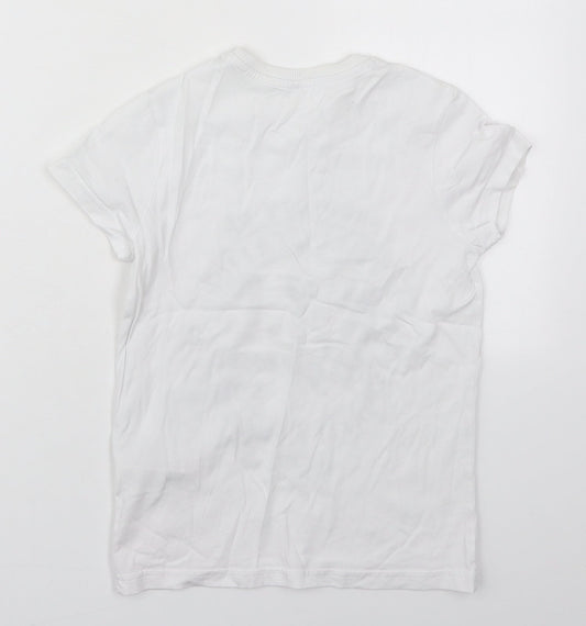 Marks and Spencer Boys White Cotton Basic T-Shirt Size 5-6 Years Roll Neck Pullover - NYC Highway