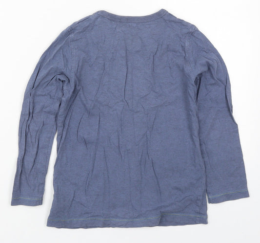 NEXT Boys Blue Cotton Basic T-Shirt Size 5-6 Years Crew Neck Pullover - Animals