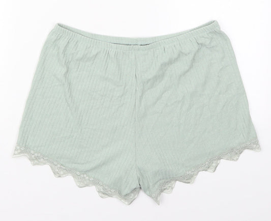 Dunnes Womens Green Polyester Sweat Shorts Size S L3 in Regular - Pyjama Shorts