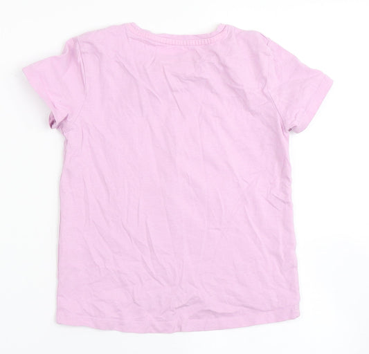 Blue Zoo Girls Purple 100% Cotton Basic T-Shirt Size 4-5 Years Round Neck - Sandals