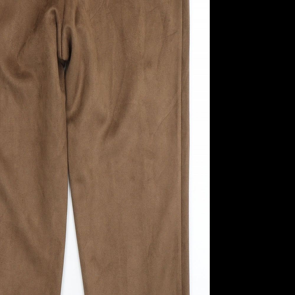 Afibel Womens Brown Polyester Capri Trousers Size 16 L24 in Regular