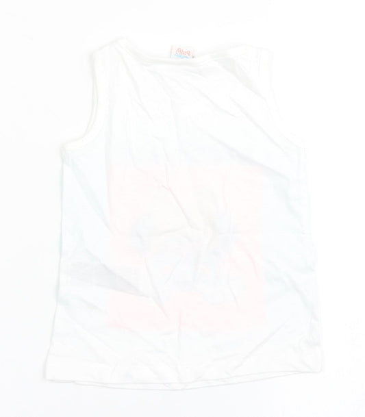 Disney Baby Girls White 100% Cotton Basic Tank Size 9-12 Months Round Neck - Minnie Mouse