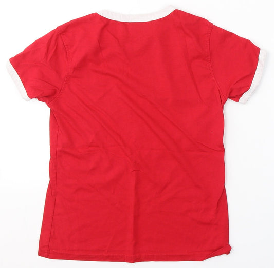 American Authentics Boys Red Polyester Basic T-Shirt Size 8 Years Round Neck