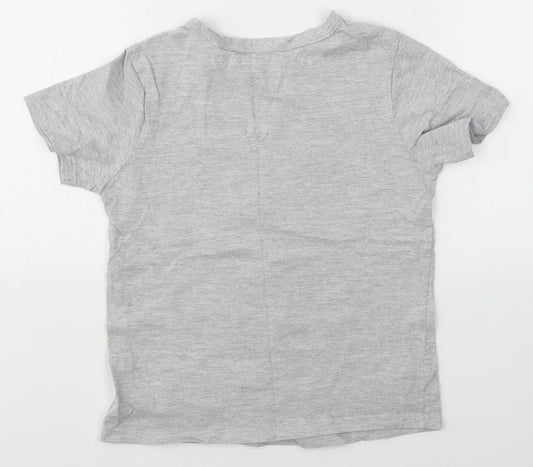 Woolworths Boys Grey Cotton Basic T-Shirt Size 5 Years Round Neck - Music before bed