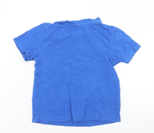 George Boys Blue Cotton Basic T-Shirt Size 3-4 Years Crew Neck - Dionosaur