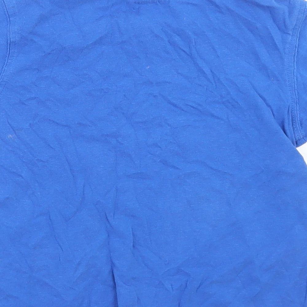 George Boys Blue Cotton Basic T-Shirt Size 3-4 Years Crew Neck - Dionosaur