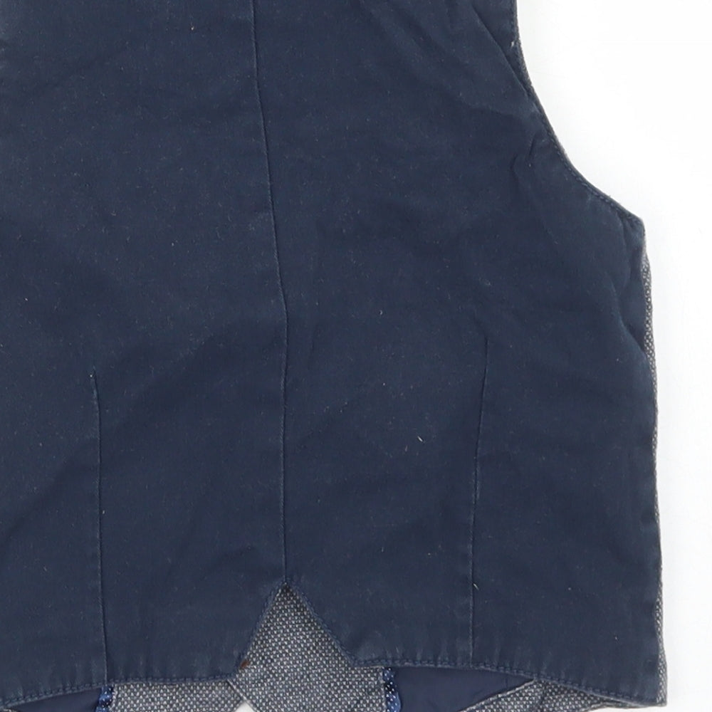 name it Boys Blue Jacket Waistcoat Size 4-5 Years Button