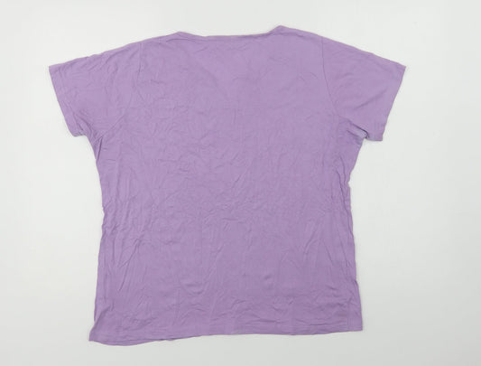 EWM Womens Purple Cotton Basic Polo Size M V-Neck