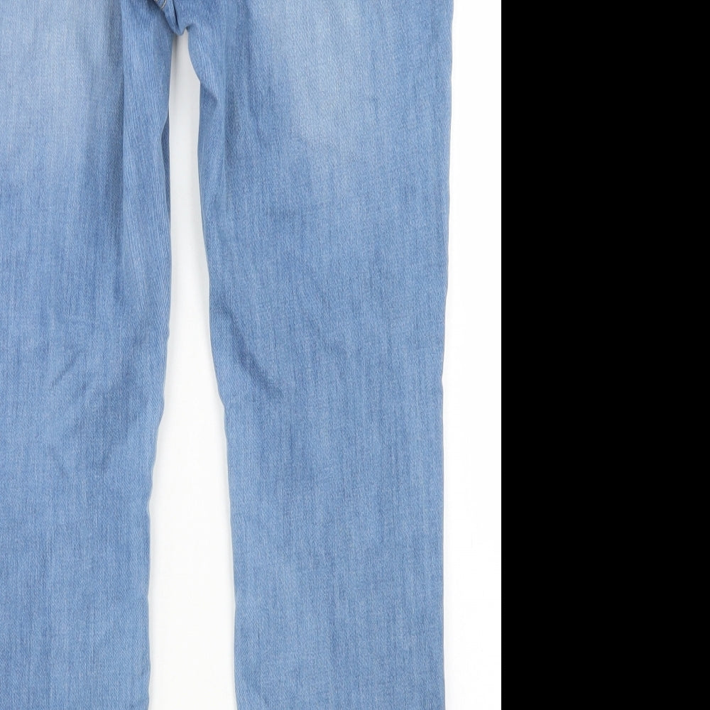 BHS Womens Blue Cotton Skinny Jeans Size 12 L27 in Regular Button