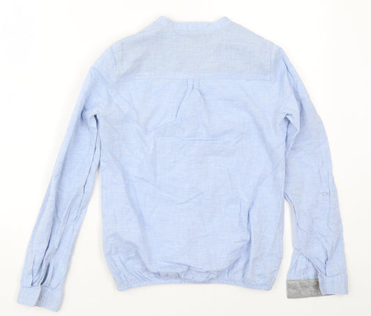RESERVED Womens Blue Cotton Basic Button-Up Size 6 Henley