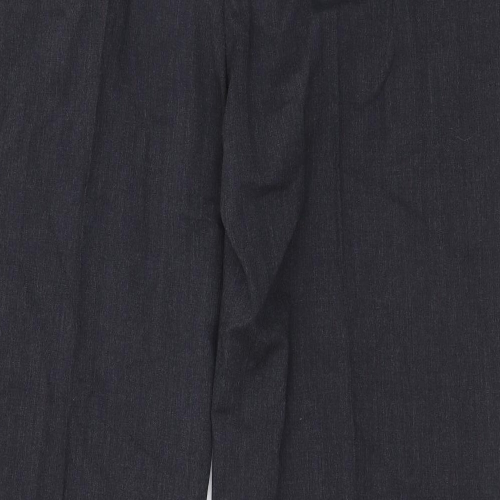 Preworn Womens Grey Polyester Dress Pants Trousers Size L L31 in Regular Zip