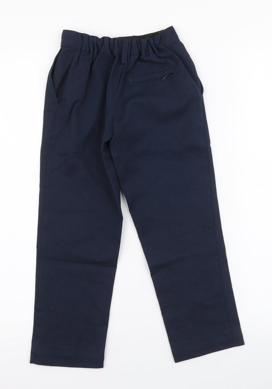 Marks and Spencer Boys Blue Polyester Dress Pants Trousers Size 5-6 Years Regular Pullover - School trousers