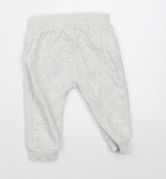 George Girls Grey Cotton Jogger Trousers Size 3-6 Months Pullover