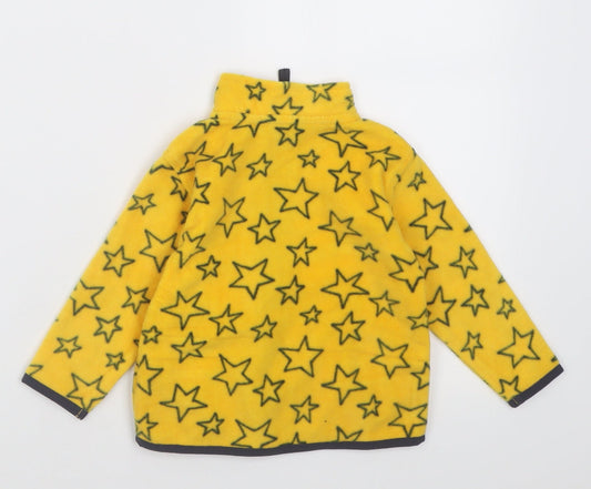 Dunnes Stores Boys Yellow Geometric Polyester Full Zip Jumper Size 6-9 Months Zip - Star Pattern