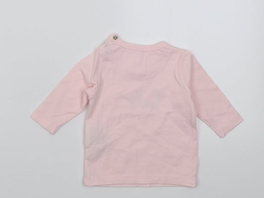 name it Girls Pink Cotton Basic Casual Size 0-3 Months Crew Neck Button - go wild