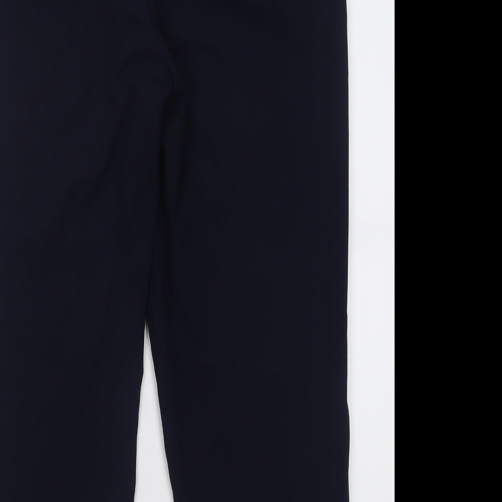 Marks and Spencer Womens Blue Polyester Trousers Size 14 L26 in Regular Hook & Eye