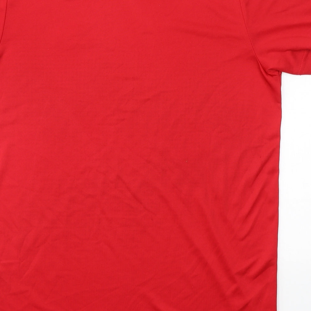 Slazenger Mens Red Geometric Polyester T-Shirt Size S Round Neck