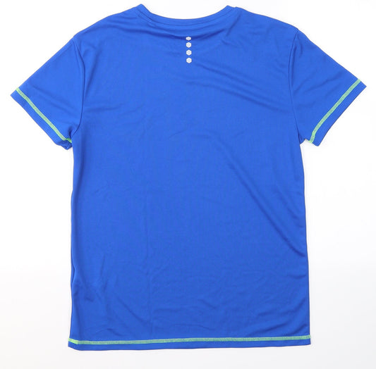 Crivit Mens Blue Polyester Pullover T-Shirt Size S Round Neck