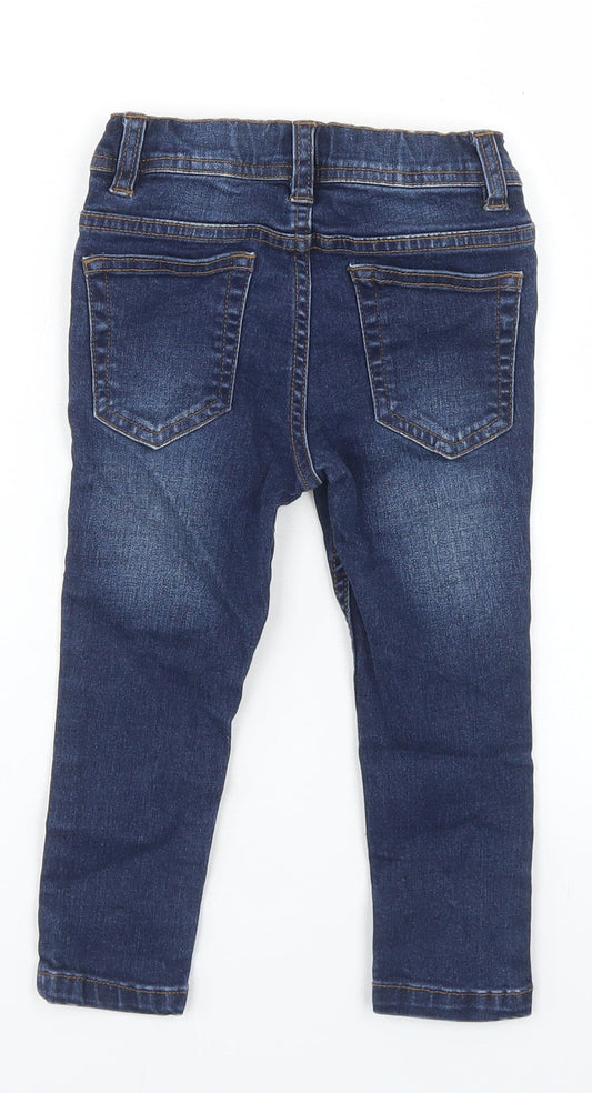 Denim Co Girls Blue Cotton Skinny Jeans Size 2-3 Years Regular Snap