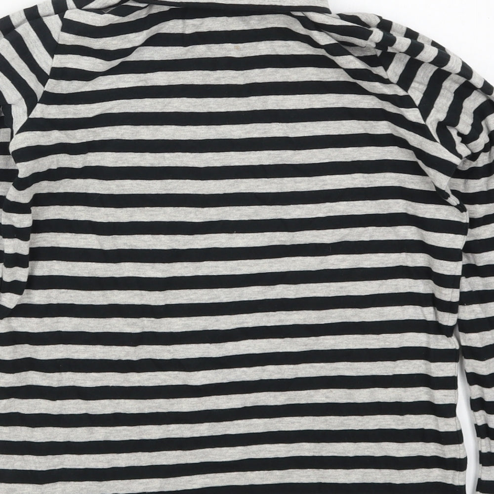 La Redoute Girls Grey Striped Cotton Pullover Sweatshirt Size 12 Years Pullover