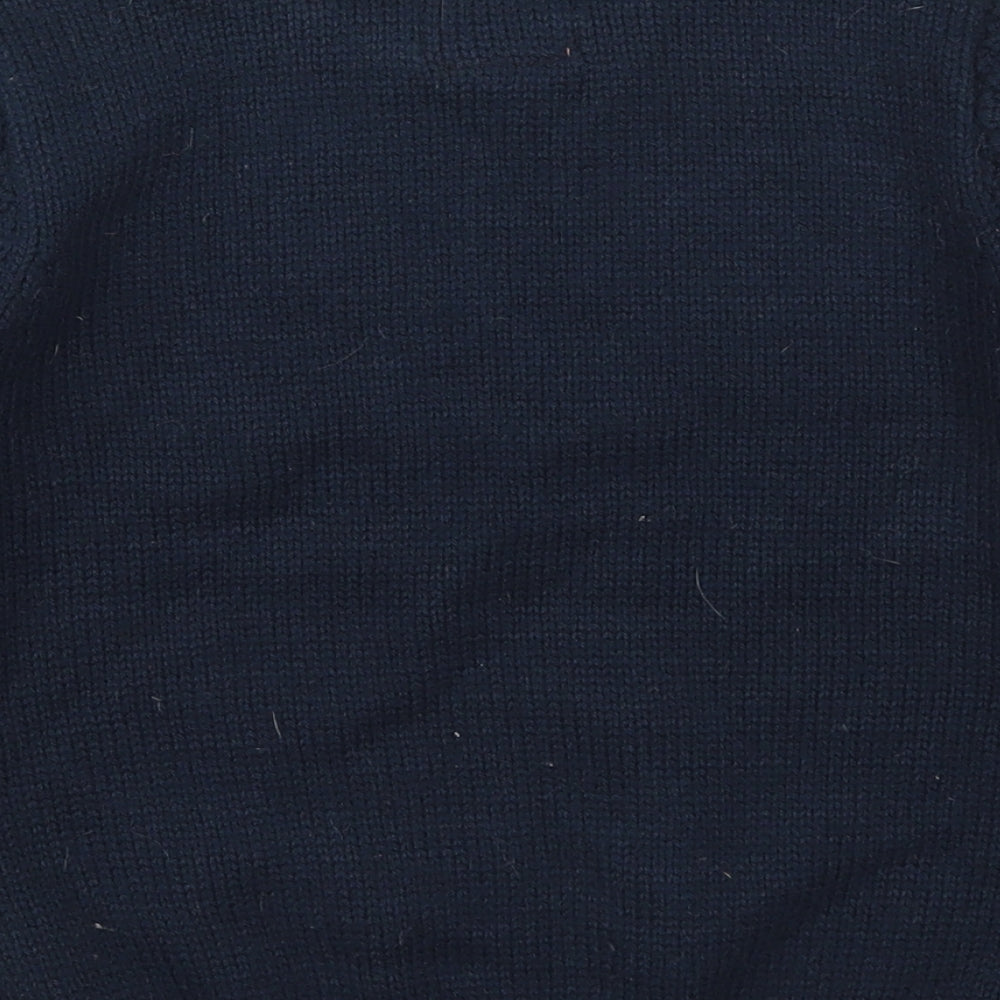 Primark Boys Blue Round Neck Acrylic Pullover Jumper Size 6-7 Years Pullover