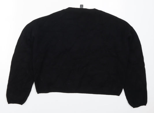 New Look Girls Black Crew Neck Viscose Pullover Jumper Size 14-15 Years Pullover - NYC