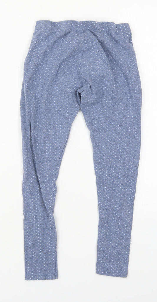 NEXT Girls Blue Polka Dot Cotton Carrot Trousers Size 11 Years Regular