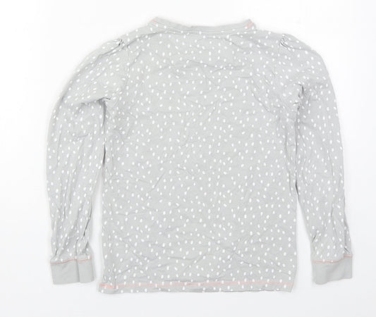 TU Girls Grey Polka Dot Cotton Top Pyjama Top Size 10-11 Years Pullover - I Love Cat Naps